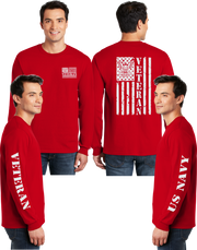 Navy Veteran Flag Reflective Long Sleeve - 100% Polyester