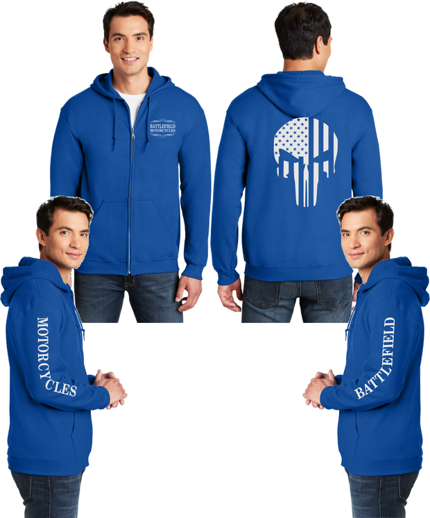 Battlefield Flag Punisher - Reflective Zippered Hoodie