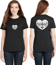 Cross Heart Reflective Tee - 100% Cotton