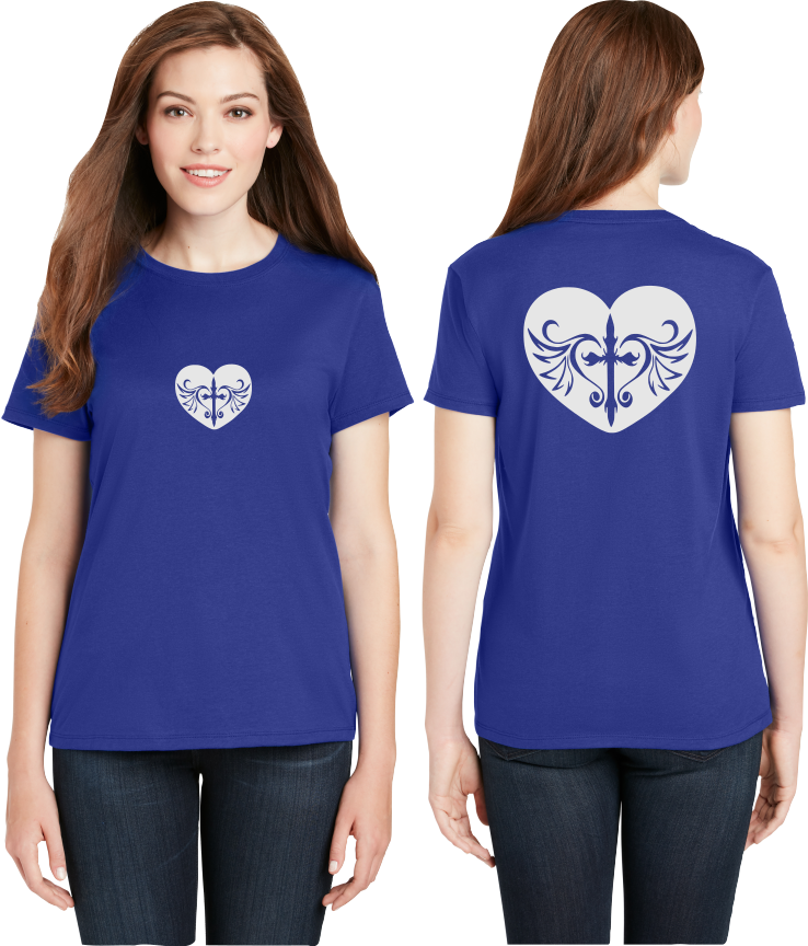 Cross Heart Reflective Tee - 100% Cotton