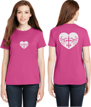 Cross Heart Reflective Tee - 100% Cotton