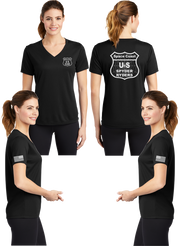Space Coast - US Spyder Ryders - Women's Reflective V-Neck Tee - 100% Polyester