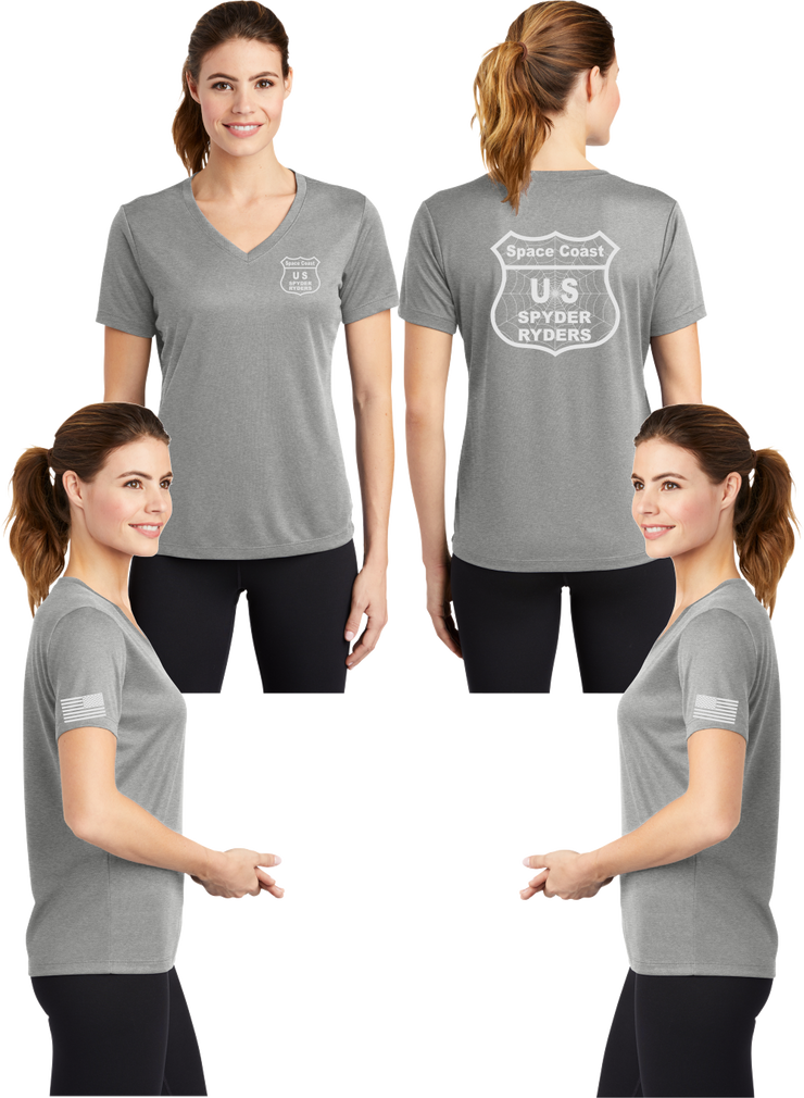 Space Coast - US Spyder Ryders - Women's Reflective V-Neck Tee - 100% Polyester