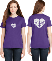 Cross Heart Reflective Tee - 100% Cotton