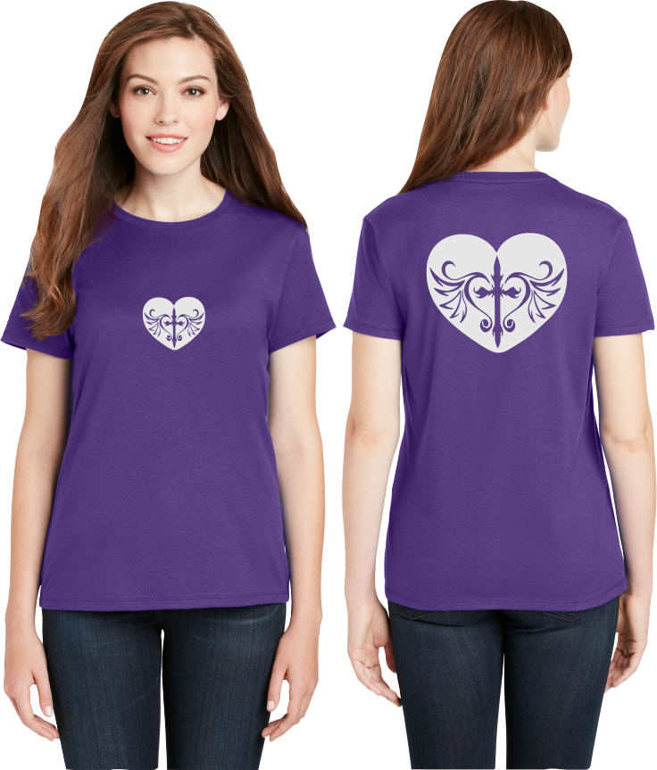 Cross Heart Reflective Tee - 100% Cotton