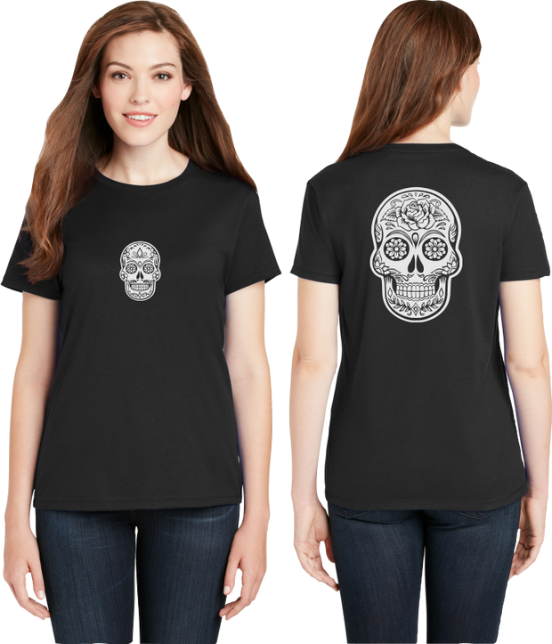 Sugar Skull Reflective Tee - 100% Cotton