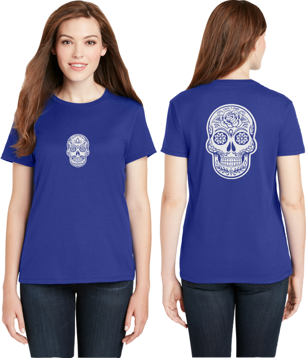 Sugar Skull Reflective Tee - 100% Cotton