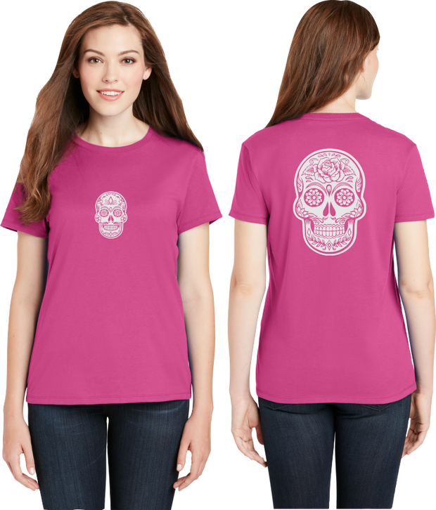 Sugar Skull Reflective Tee - 100% Cotton