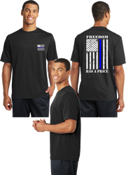 Thin Blue Line Reflective Tee - 100% Polyester