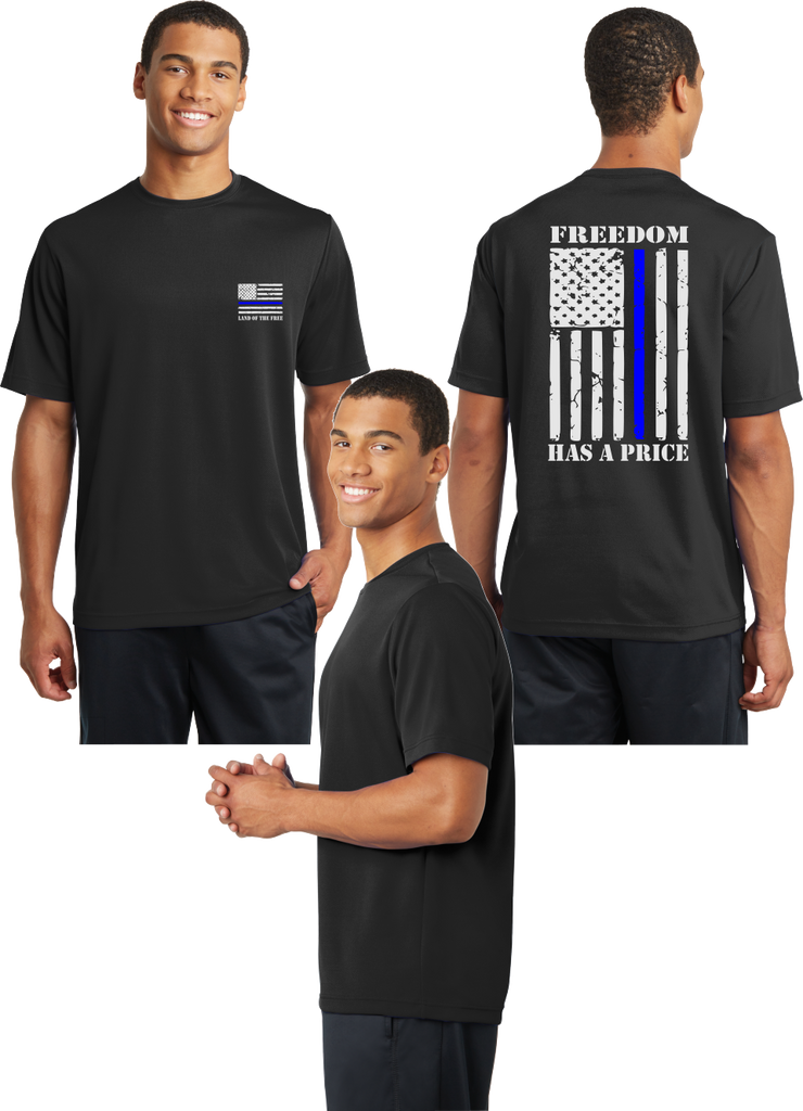 Thin Blue Line Reflective Tee - 100% Polyester