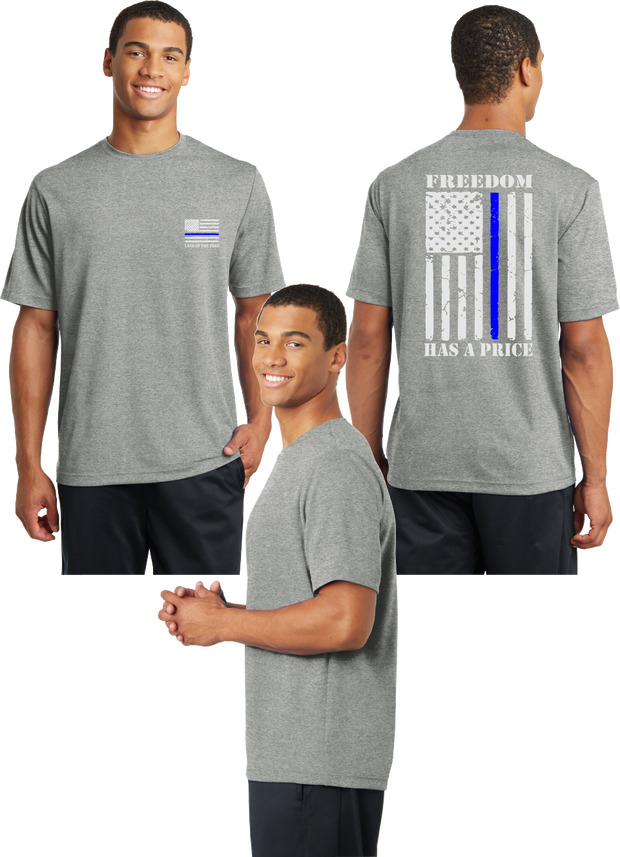 Thin Blue Line Reflective Tee - 100% Polyester