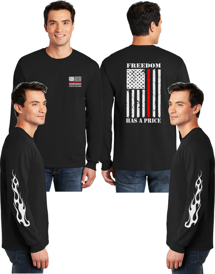 Thin Red Line Reflective Long Sleeve - 100% Cotton