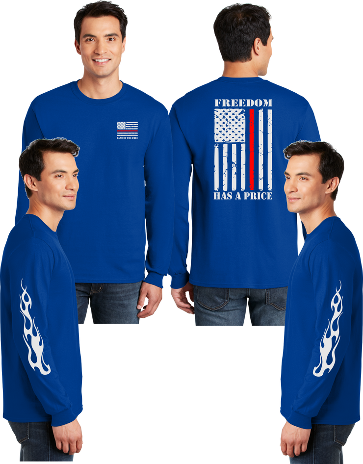 Thin Red Line Reflective Long Sleeve - 100% Cotton