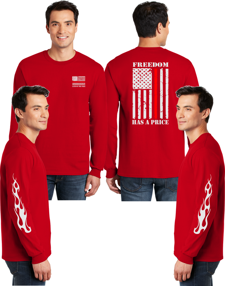 Thin Red Line Reflective Long Sleeve - 100% Cotton