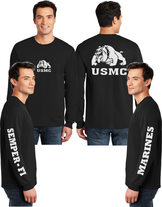 USMC Devil Dog Reflective Long Sleeve - 100% Cotton