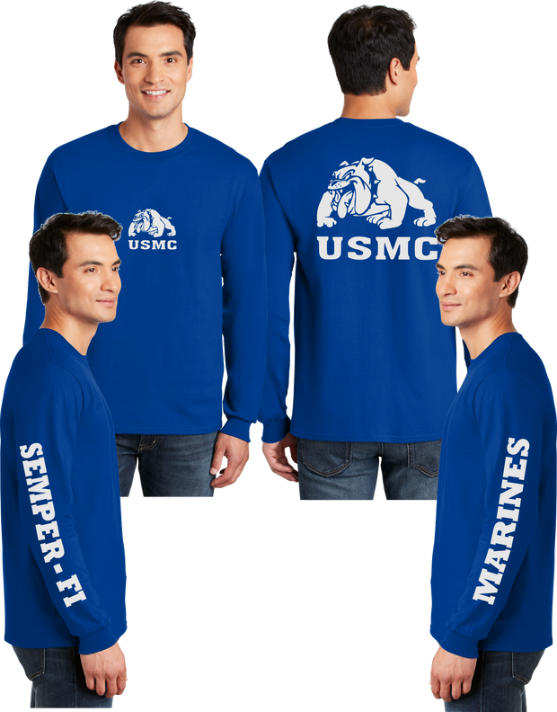 USMC Devil Dog Reflective Long Sleeve - 100% Cotton