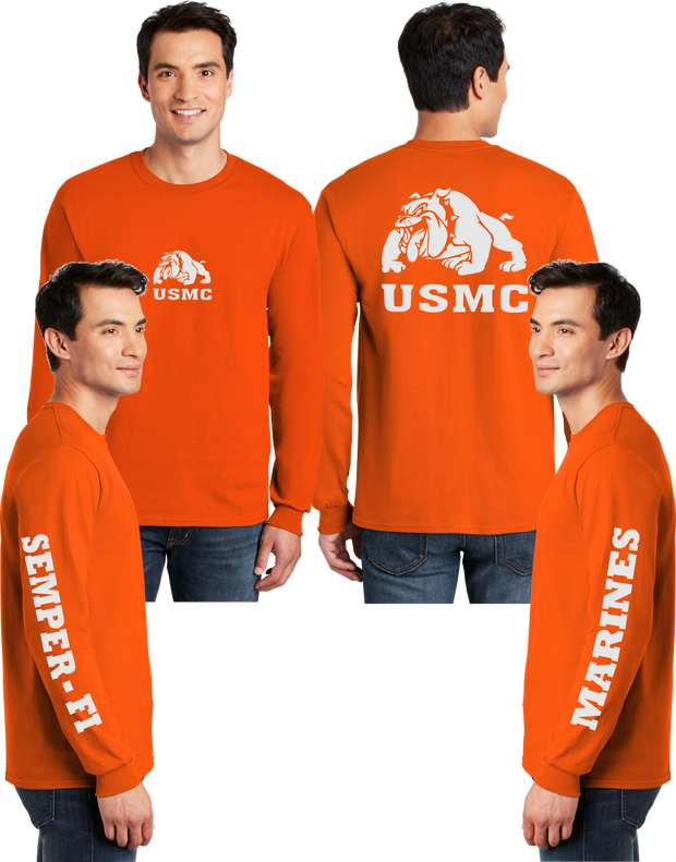 USMC Devil Dog Reflective Long Sleeve - 100% Cotton