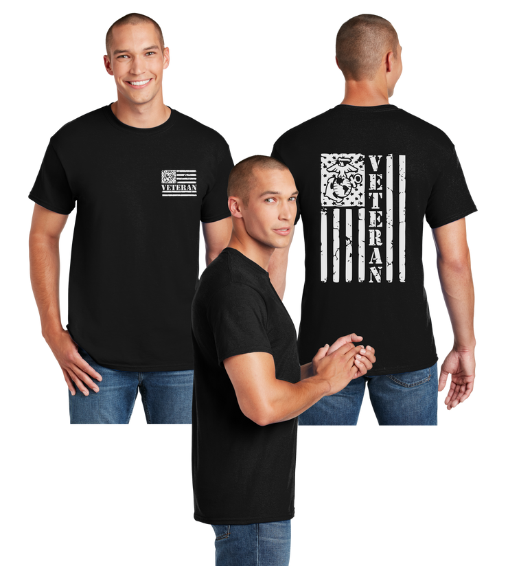 USMC Veteran Flag Reflective Tee - Dry Blend