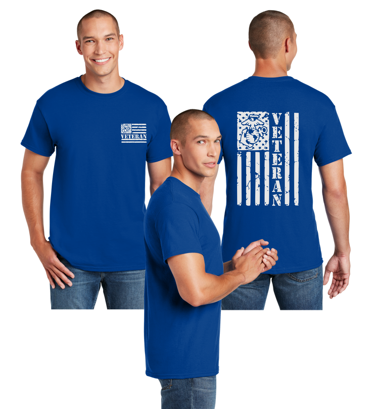 USMC Veteran Flag Reflective Tee - 100% Cotton