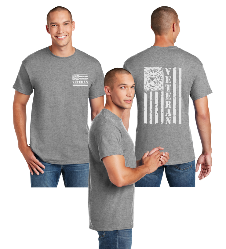 USMC Veteran Flag Reflective Tee - Dry Blend