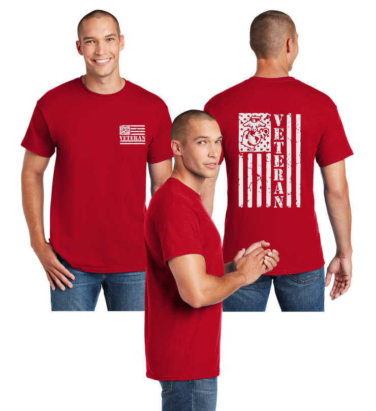 USMC Veteran Flag Reflective Tee - 100% Cotton