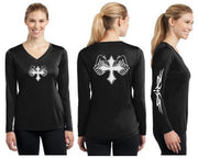 Wing Cross Reflective V-Neck Long Sleeve - 100% Cotton