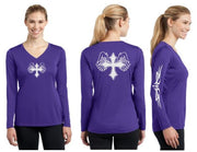 Wing Cross Reflective V-Neck Long Sleeve - 100% Cotton