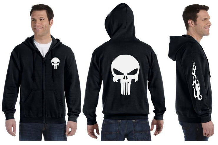 Punisher Reflective Hoodie - Zippered