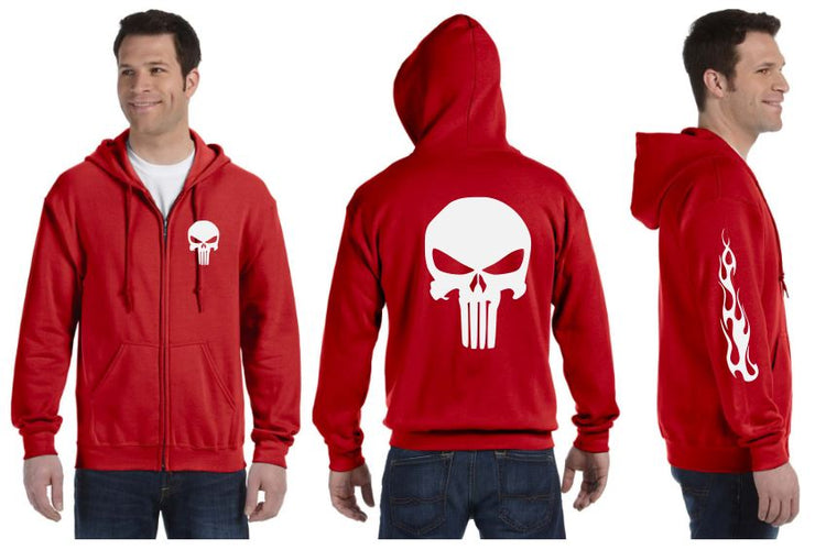 Punisher Reflective Hoodie - Zippered